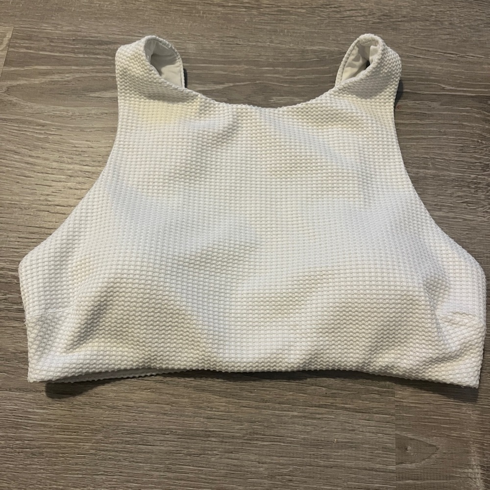 Aerie ribbed high neck swim top